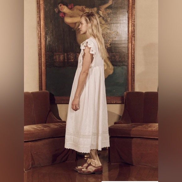 THE GREAT Trellis Dress White sz 2 Medium New Without Tags MSRP$395 - Picture 4 of 14